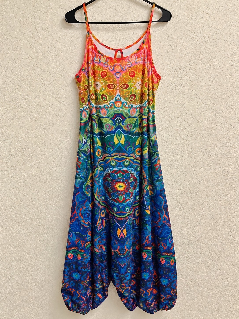 Boho Multicolor Wide Leg Jumpsuit Maxi Romper